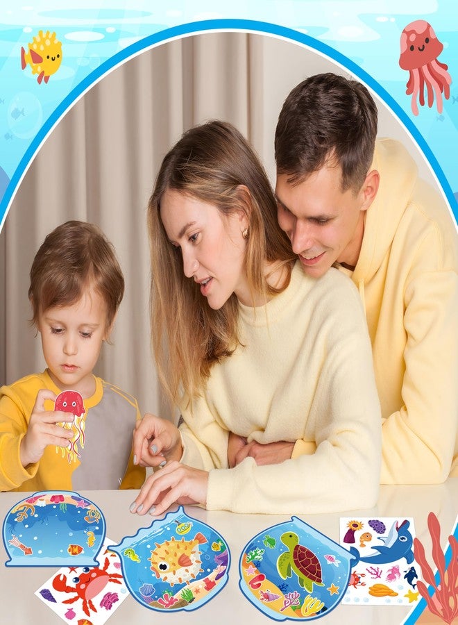80UncleKimby 32pcs Summer Activities Crafts for Kids - Under The Sea Ocean Animal Stickers Kits Bulk, Make Your Own Scene Art DIY for Party Games, Classroom - Image 2